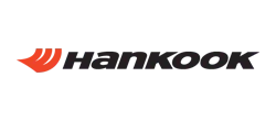 Hankook logo: red wing-shaped graphic next to black