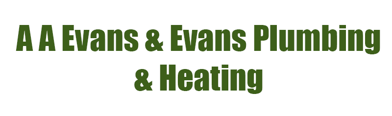 Text: "A A Evans & Evans Plumbing & Heating" in green.