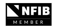 Black and white NFIB Member logo. Black rectangle with white text and graphic. 