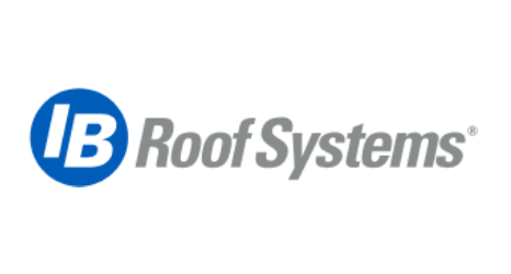 IB Roof Systems logo with blue “IB” icon and gray text on white background