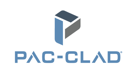 PAC-CLAD logo in blue and gray on a white background