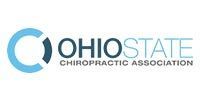 The logo for the ohio state chiropractic association is blue and black.