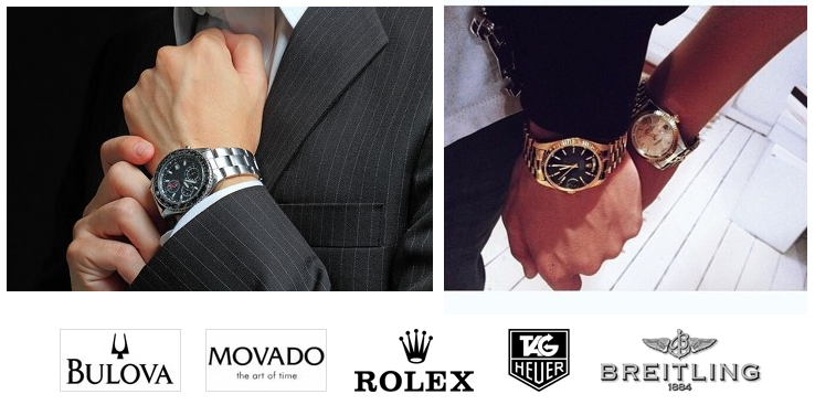 Luxury watches and brand logo