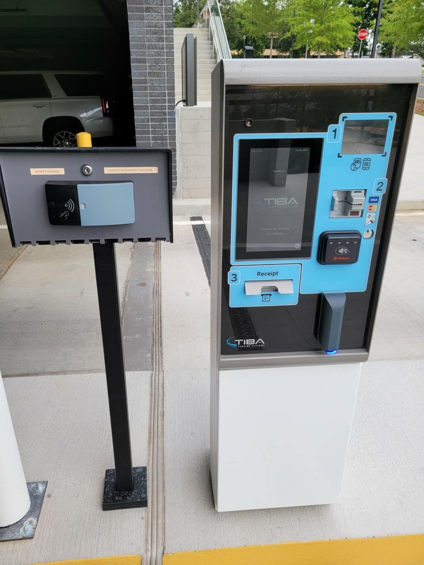 A parking meter with the number 1 on it