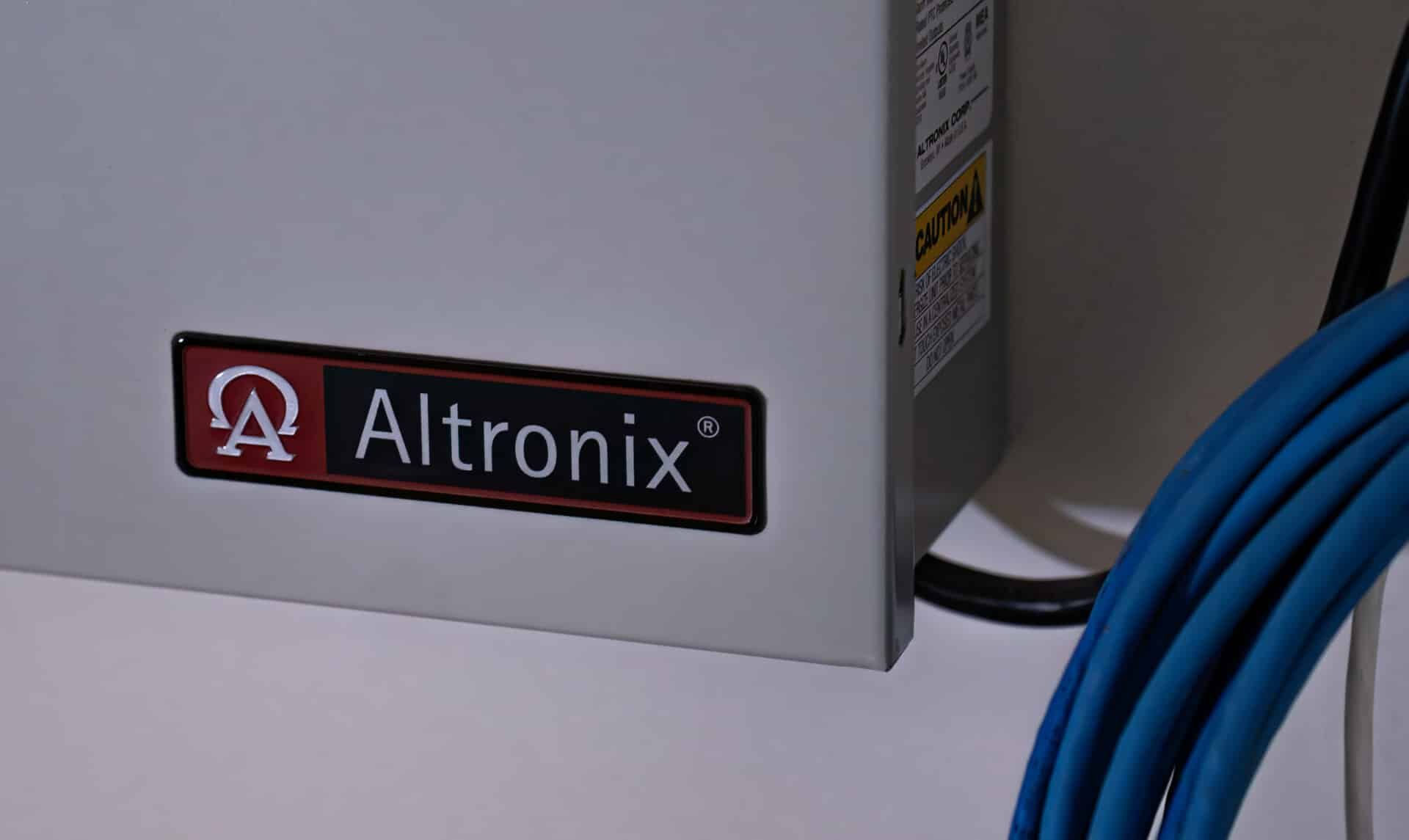 A white box with the word altronix on it