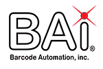 A logo for bai barcode automation inc.