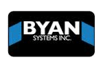 A black and blue byan systems inc. logo on a white background.