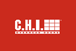 The c.h.i. logo is on a red background
