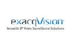 The logo for exacqvision is a versatile ip video surveillance solution.