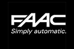 The faac logo is white on a black background.