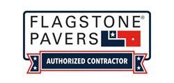 Flagstone Pavers logo with Texas flag and “Authorized Contractor” banner