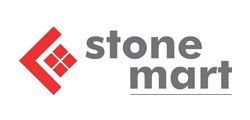 Stone Mart logo with red geometric icon and gray text on white background