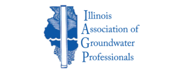 Illinois Association of Groundwater Professionals logo with blue Illinois map and well graphic