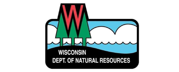 Wisconsin Dept. of Natural Resources logo with stylized trees, water, and mountains
