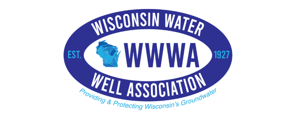 Wisconsin Water Well Association logo with blue oval, state silhouette, and WWWA text