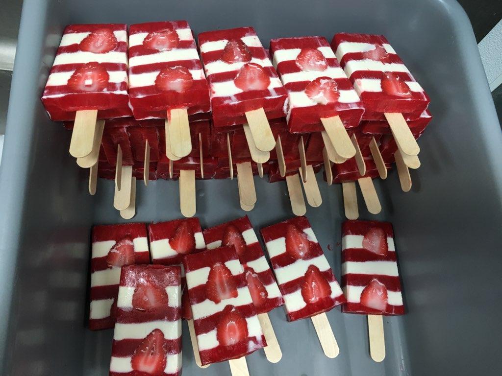 Strawberry flavored popsicles