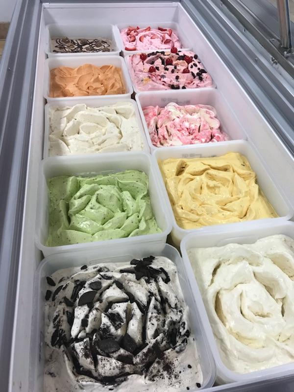 Refreshing ice cream with different flavors