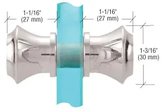 A picture of a door knob on a glass door.