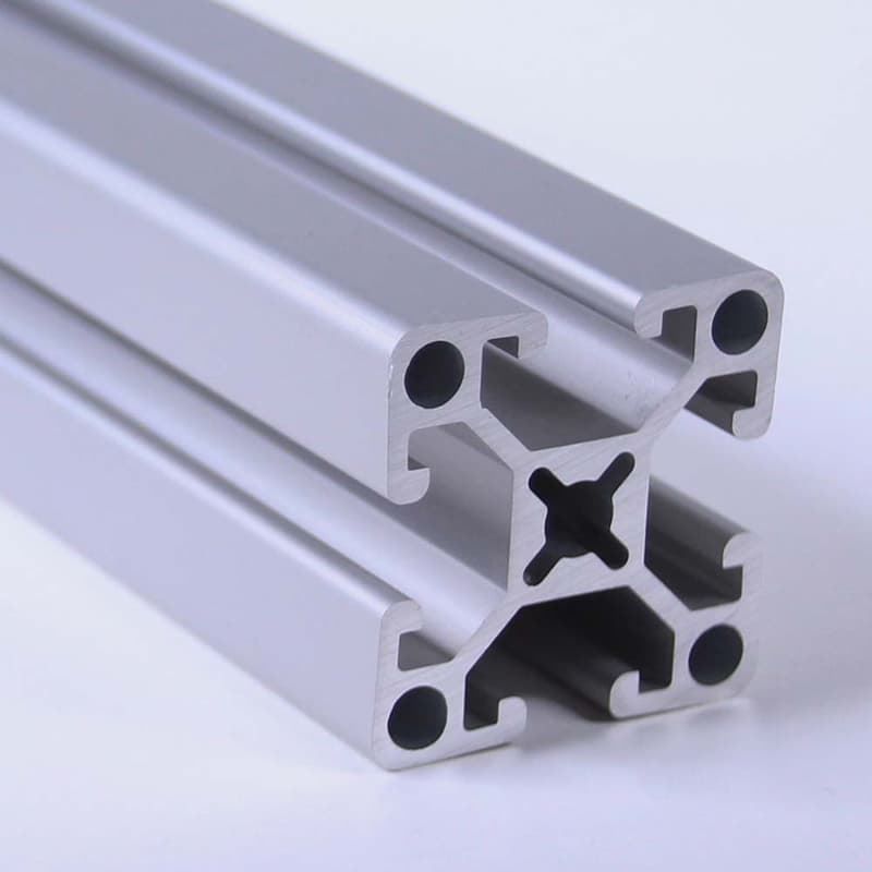 A close up of an aluminum tube with holes in it