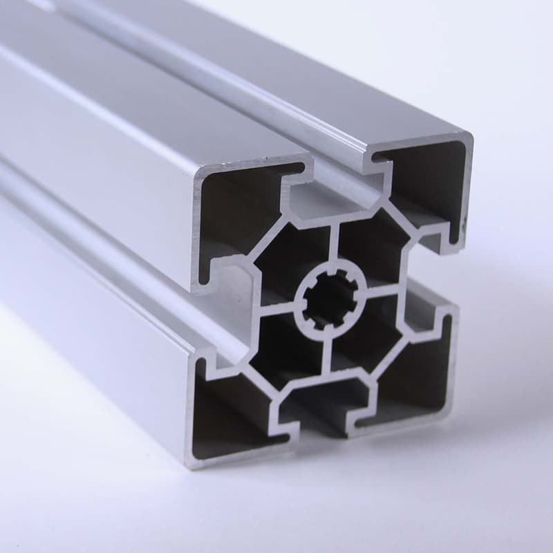 A close up of an aluminum frame on a white surface