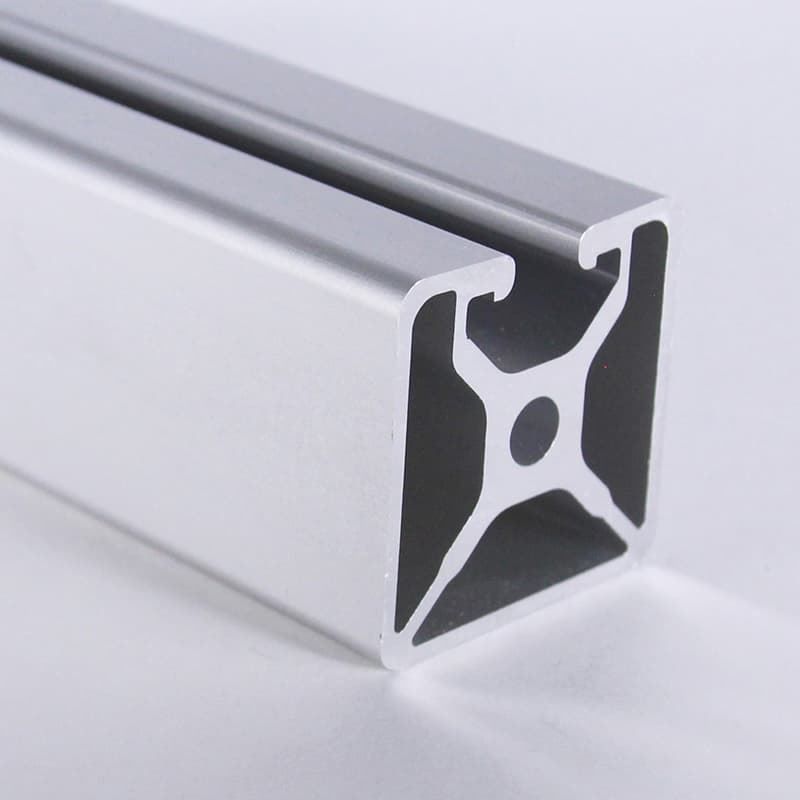 A square aluminum tube with a hole in the middle