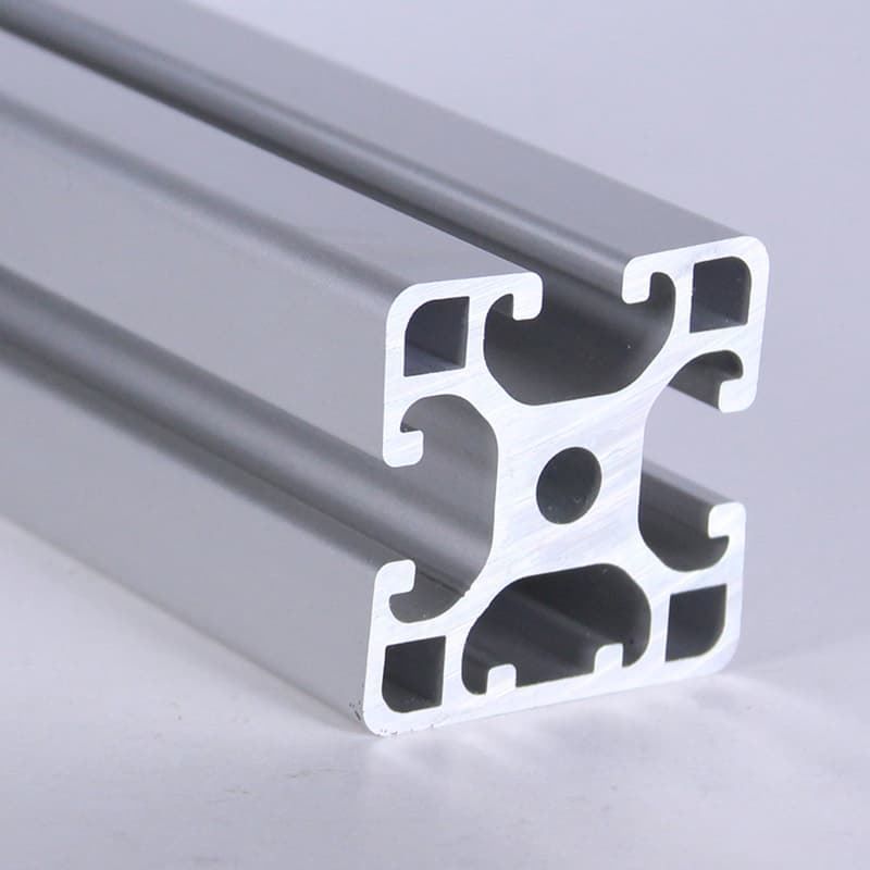 A close up of an aluminum frame on a white surface