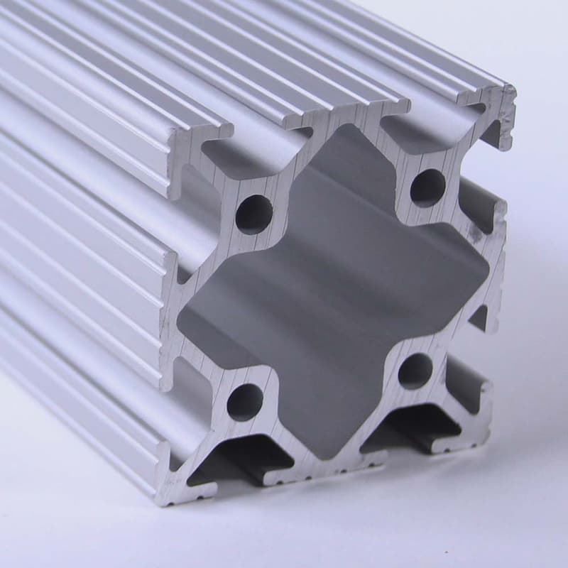 A close up of an aluminum tube with holes in it