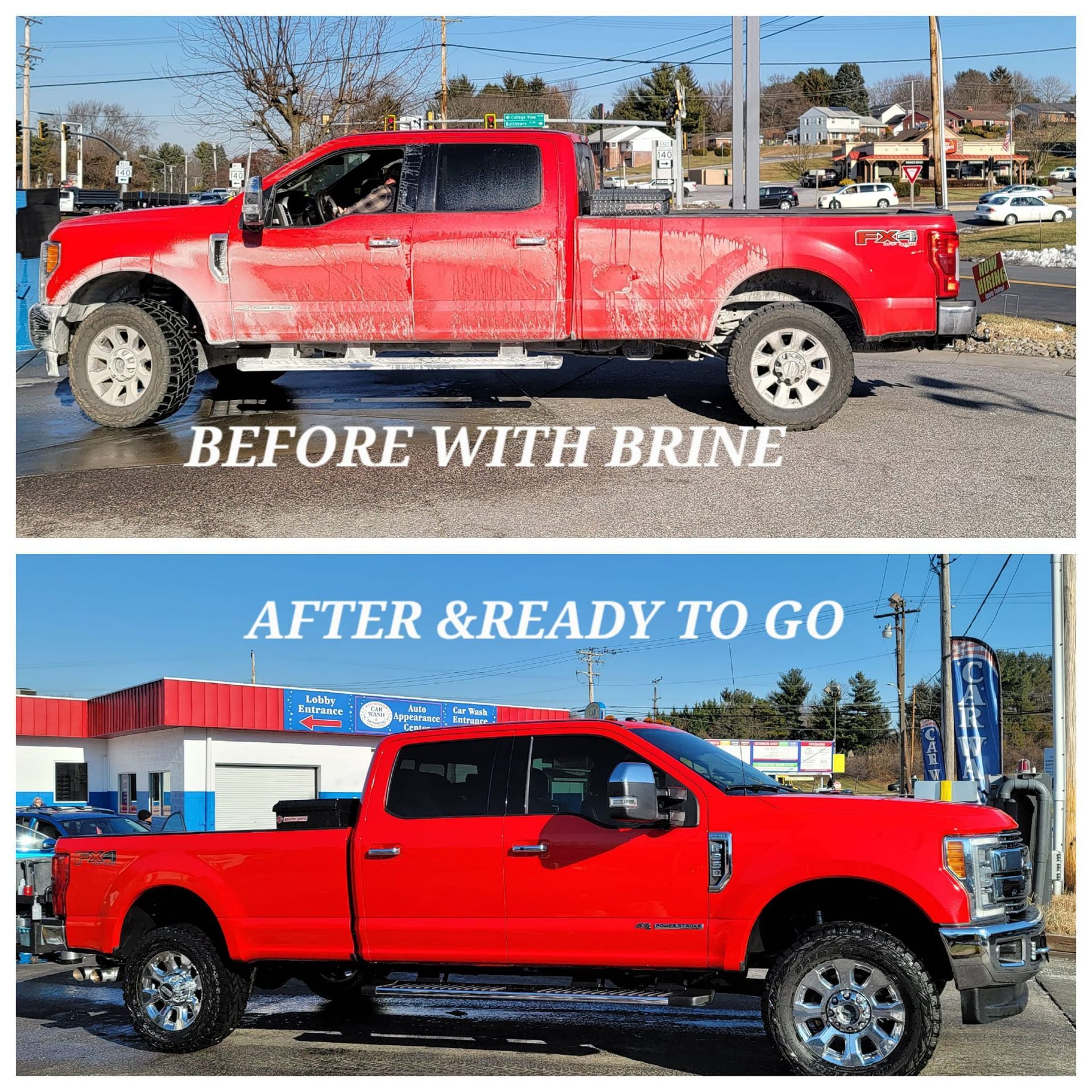 Before and after car wash