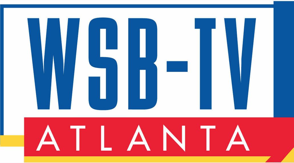 WSB-TV Atlanta logo in blue, white, and red with a yellow accent line