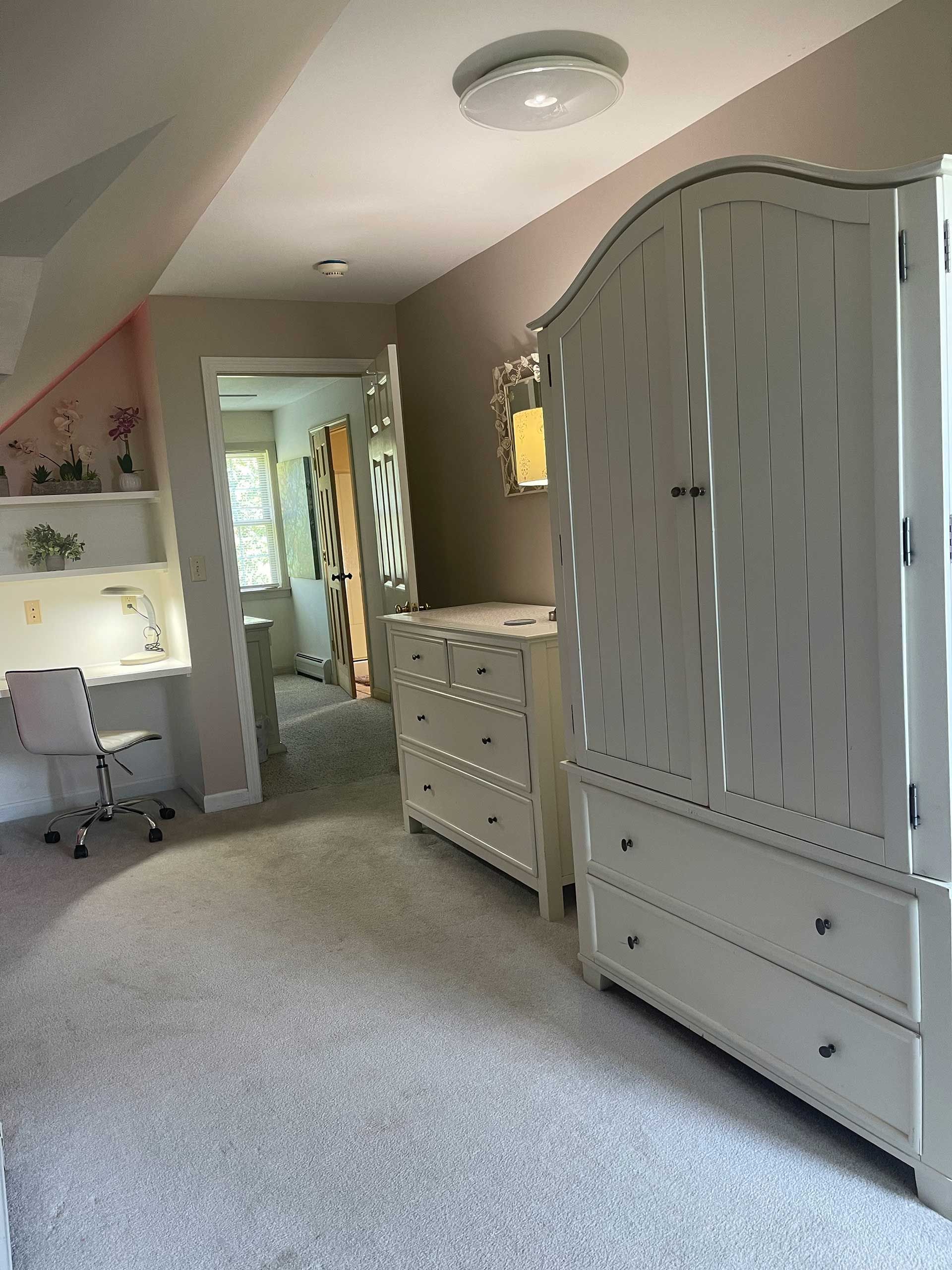 dressers and cabinets in the loft