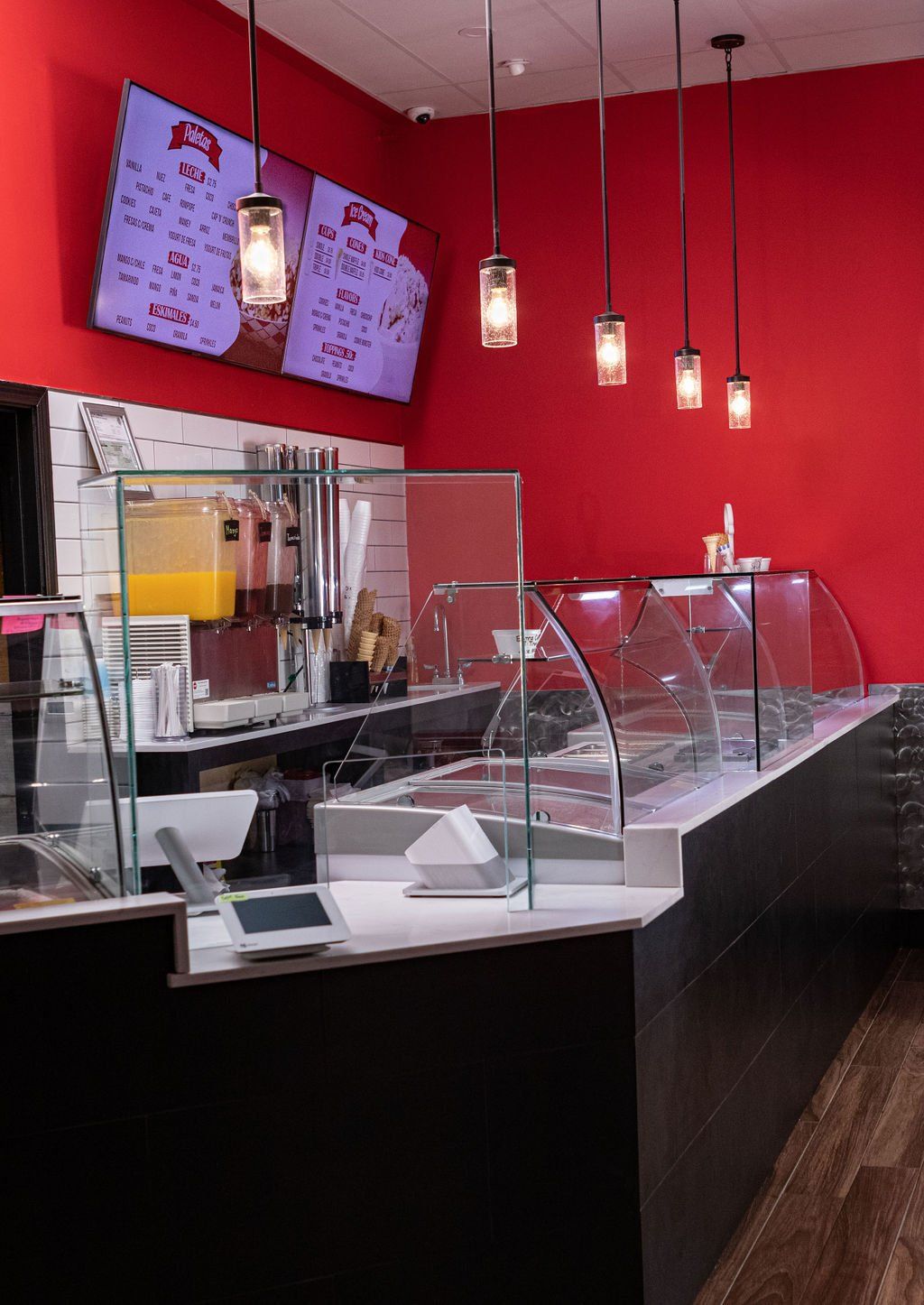 Inside Andrade's ice cream parlor