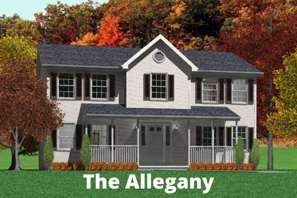 A large white house with a large porch is called The Allegany