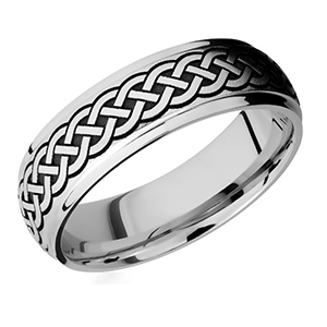 A silver ring with a celtic design on it