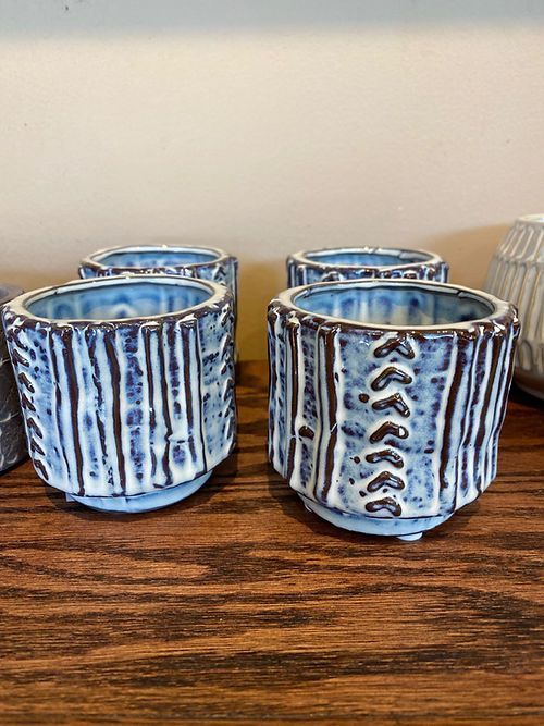 47th & Main - Blue Texture Pot