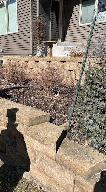 A house with a stone wall