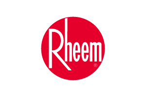 Rheem logo: White text
