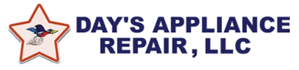 Logo for Day's Appliance Repair, LLC. A star with a bird graphic and text in navy blue.