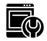 Oven with a wrench, representing appliance repair or service.