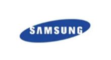 Samsung logo: White text