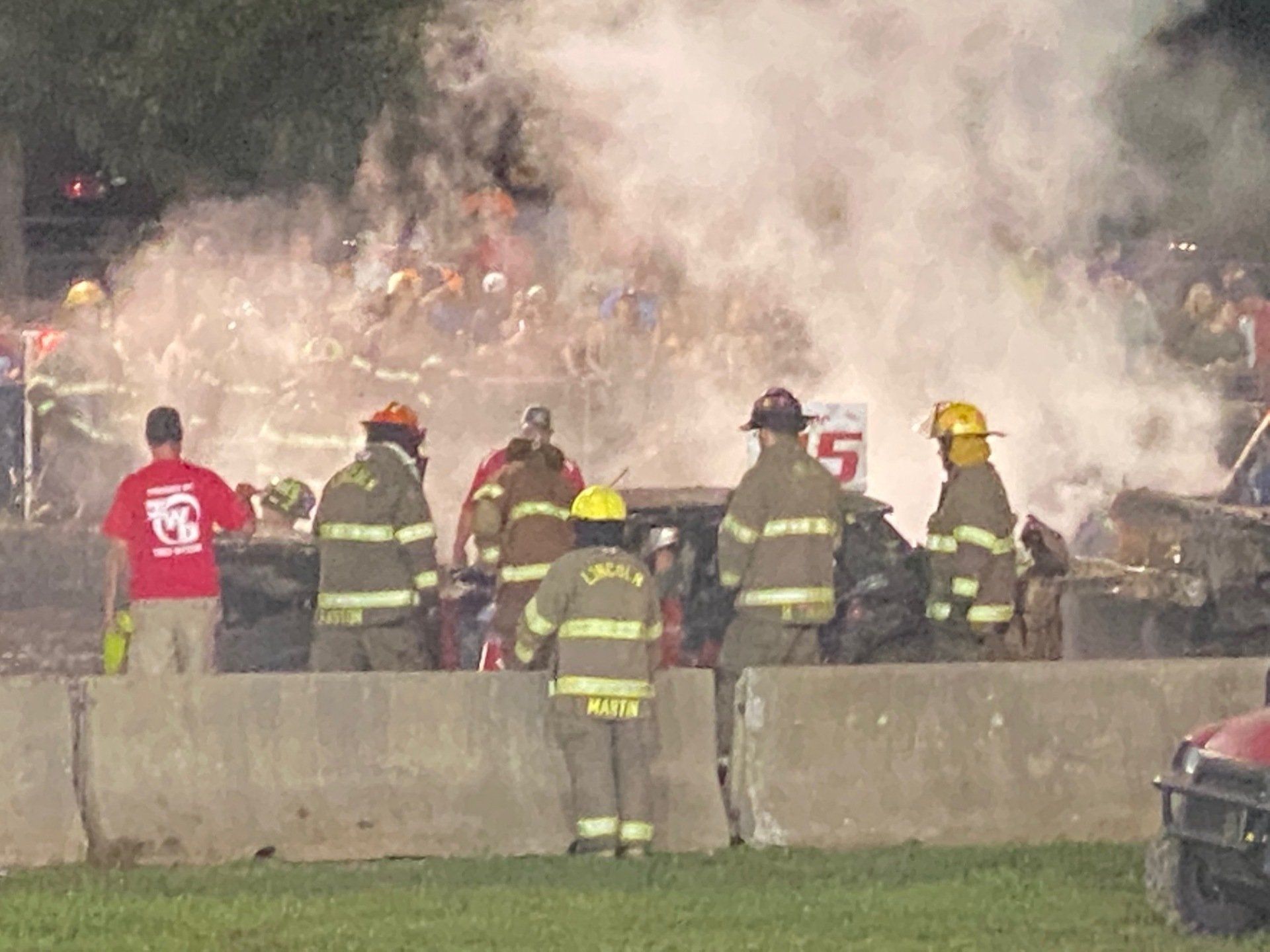 firemen at demolition derby