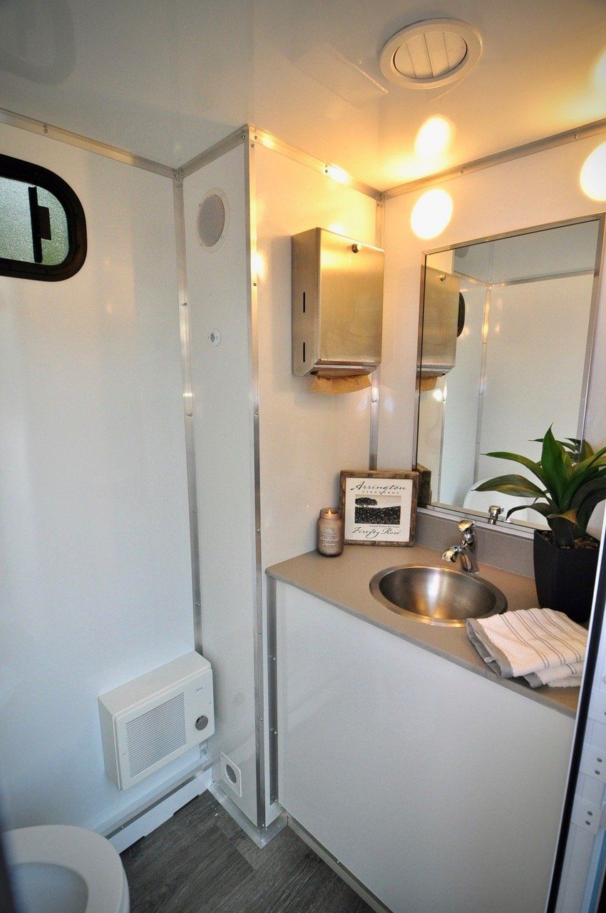 Inside the Picasso 2-Room Restroom Trailer