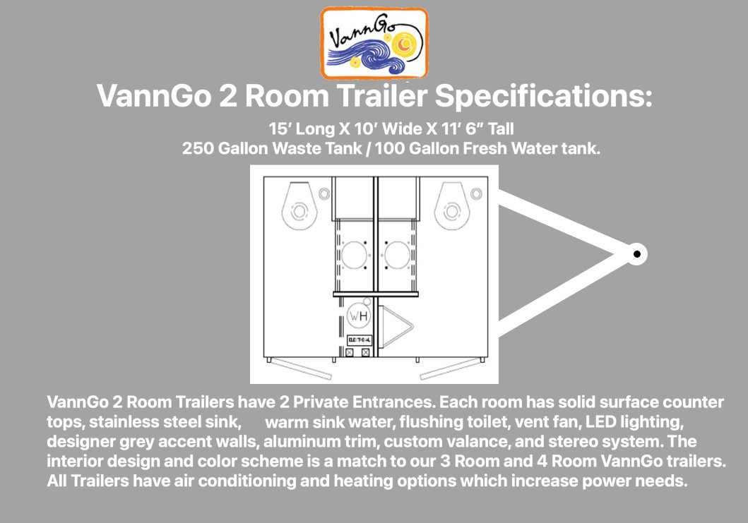 VannGo 2-Room Restroom Trailer Specifications
