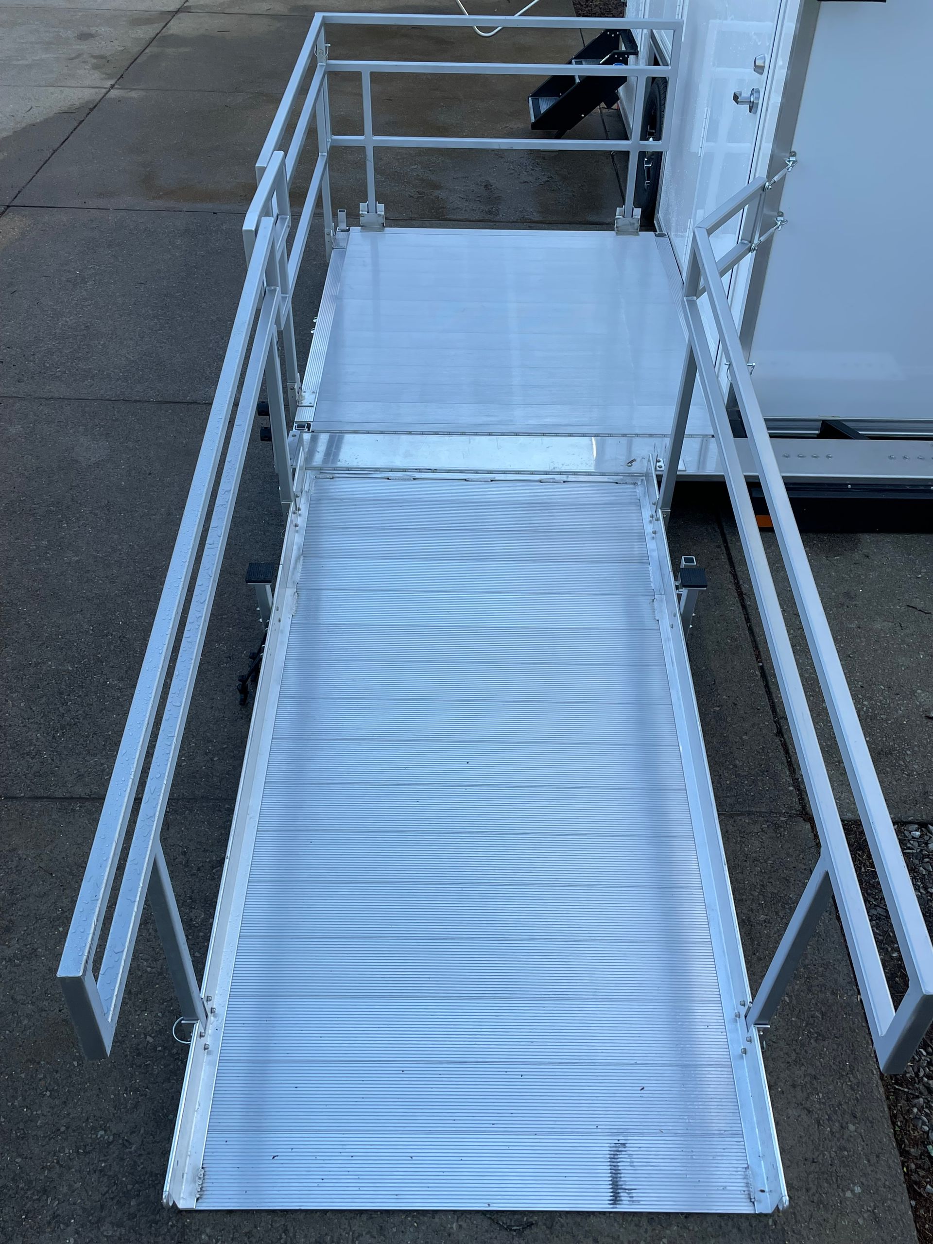 Wheelchair ramp restroom trailer rental