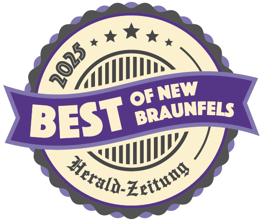 A badge that says best of new braunfels on it