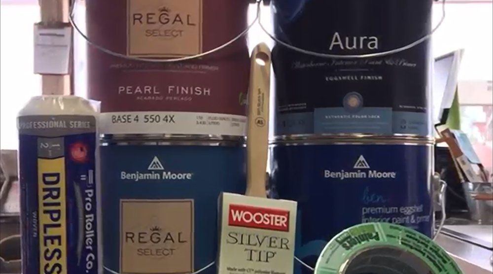 Variety of paint buckets