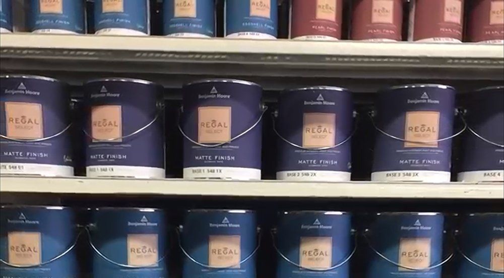 Variety of paint buckets