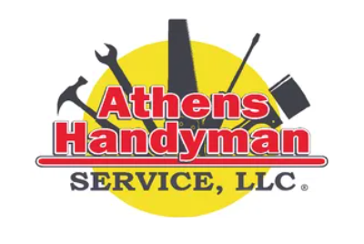 Athens Handyman Service, LLC logo with tools over a yellow circle