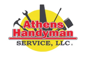 Athens Handyman Service, LLC logo with tools over a yellow circle