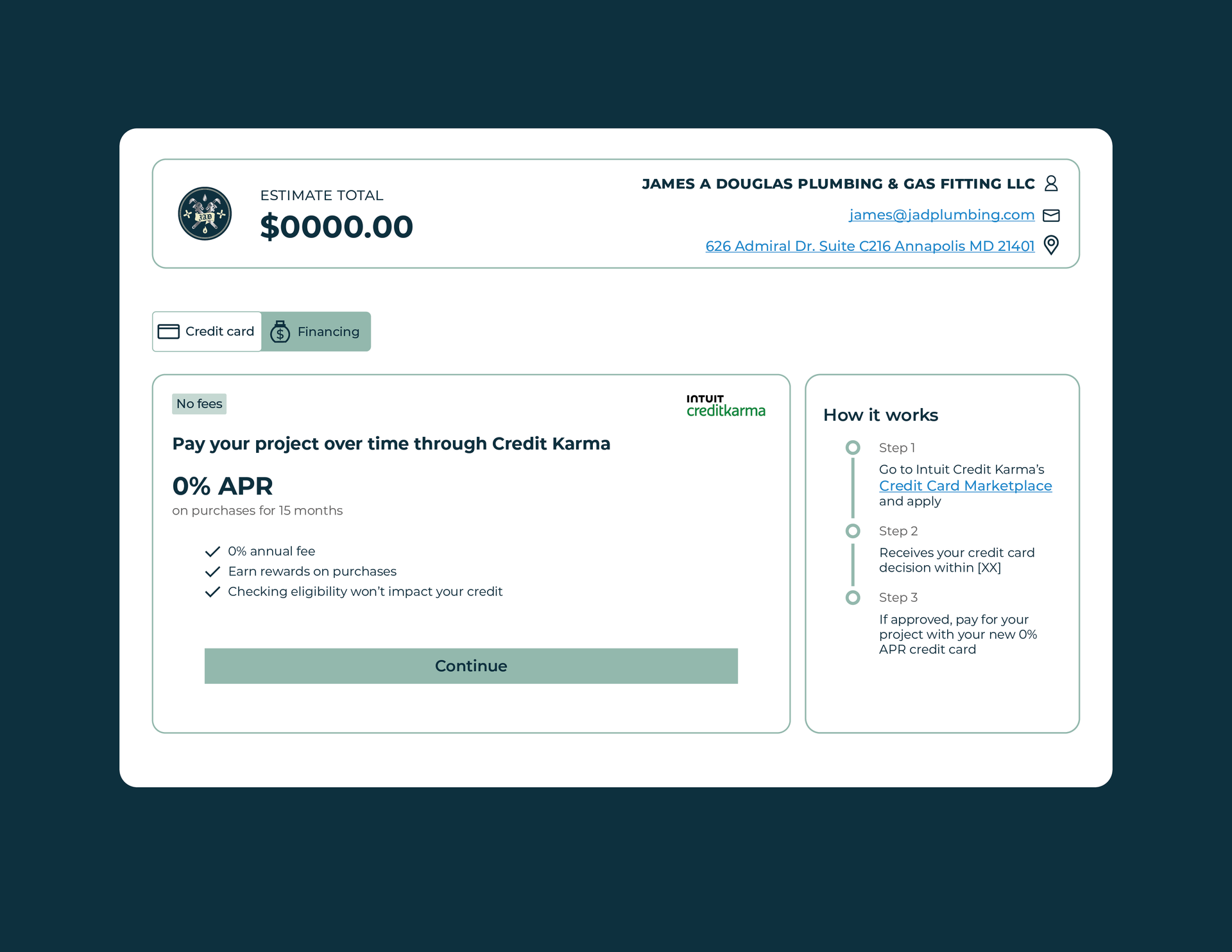 Email screenshot with a logo, and amount $0000.00 in a box. Text:
