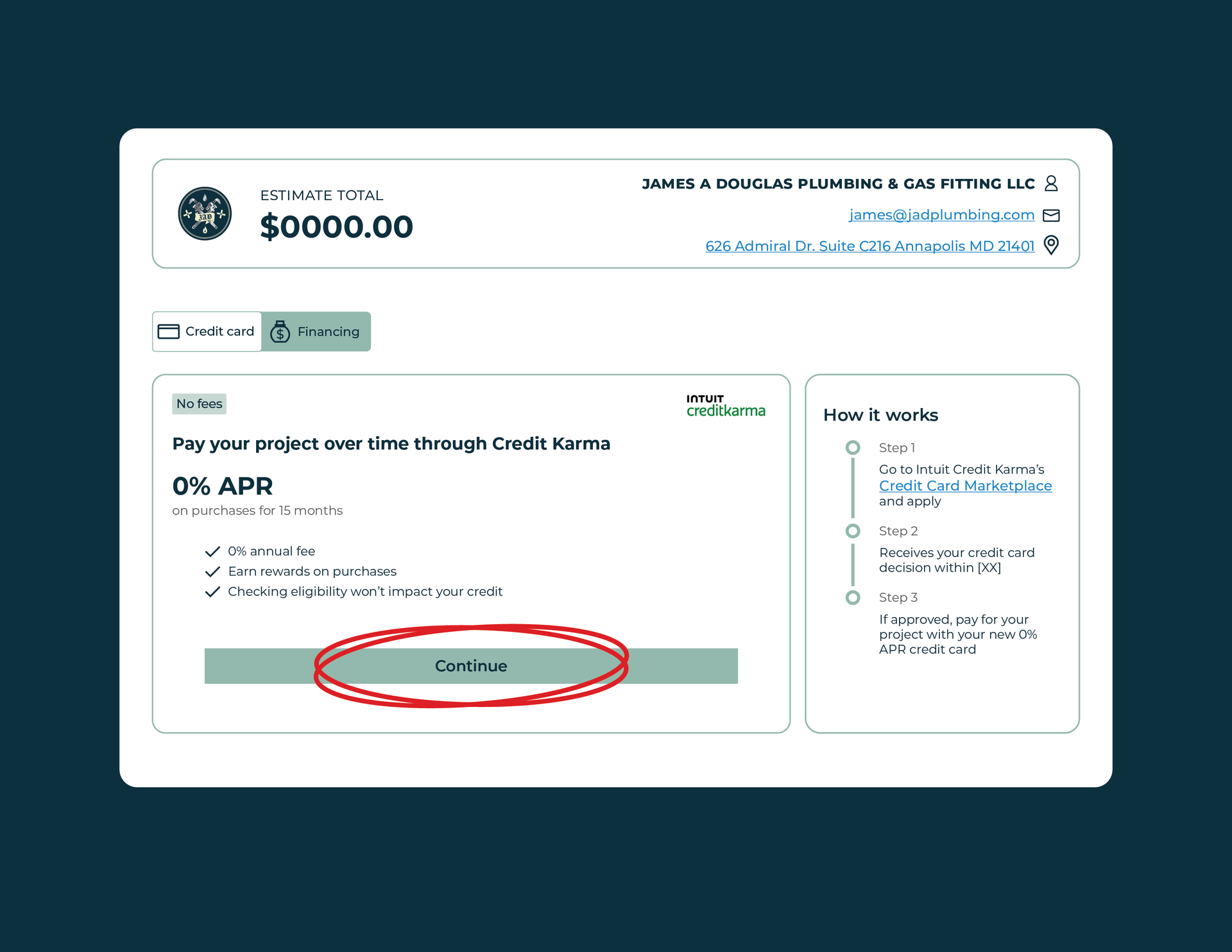 Screenshot of a payment confirmation screen with a